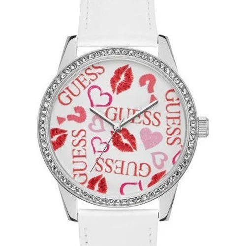 Φωτογραφία προϊόντος: Ρολόγια GUESS Crystals White Leather Strap W1206L1