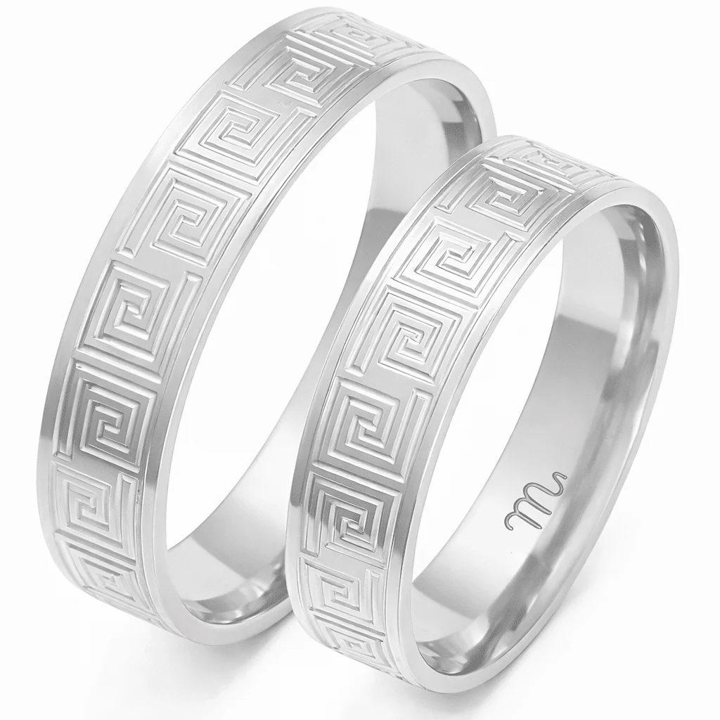 Φωτογραφία προϊόντος: fenixjewelry Βέρες Διχρωμες Τετραγωνη Γκρεκα 14κ OE-89 B