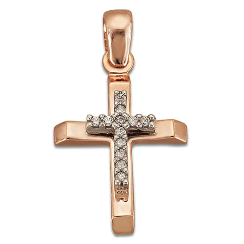 Φωτογραφία προϊόντος: fenixjewelry Ρόζ Χρυσός σταυρός 14κ ΣΤ4030Ρ