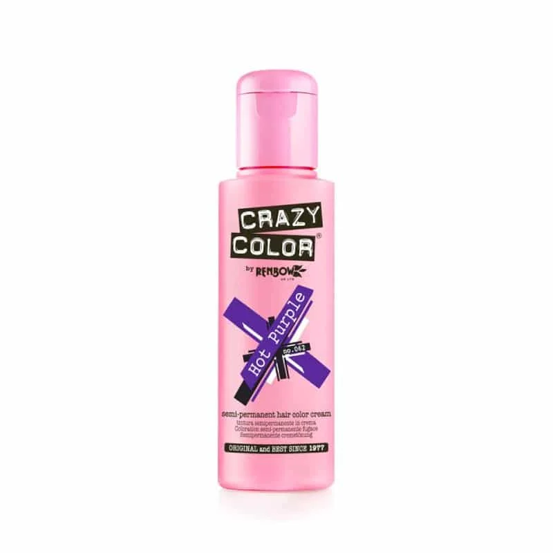 Φωτογραφία προϊόντος: Crazy Color Ημιμόνιμη Κρέμα-Βαφή Μαλλιών Hot Purple 100ml