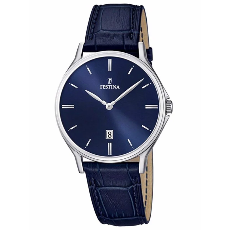 Φωτογραφία προϊόντος: Festina Classic Ρολόι Μπαταρίας με Μπλε Δερμάτινο Λουράκι F16745/3