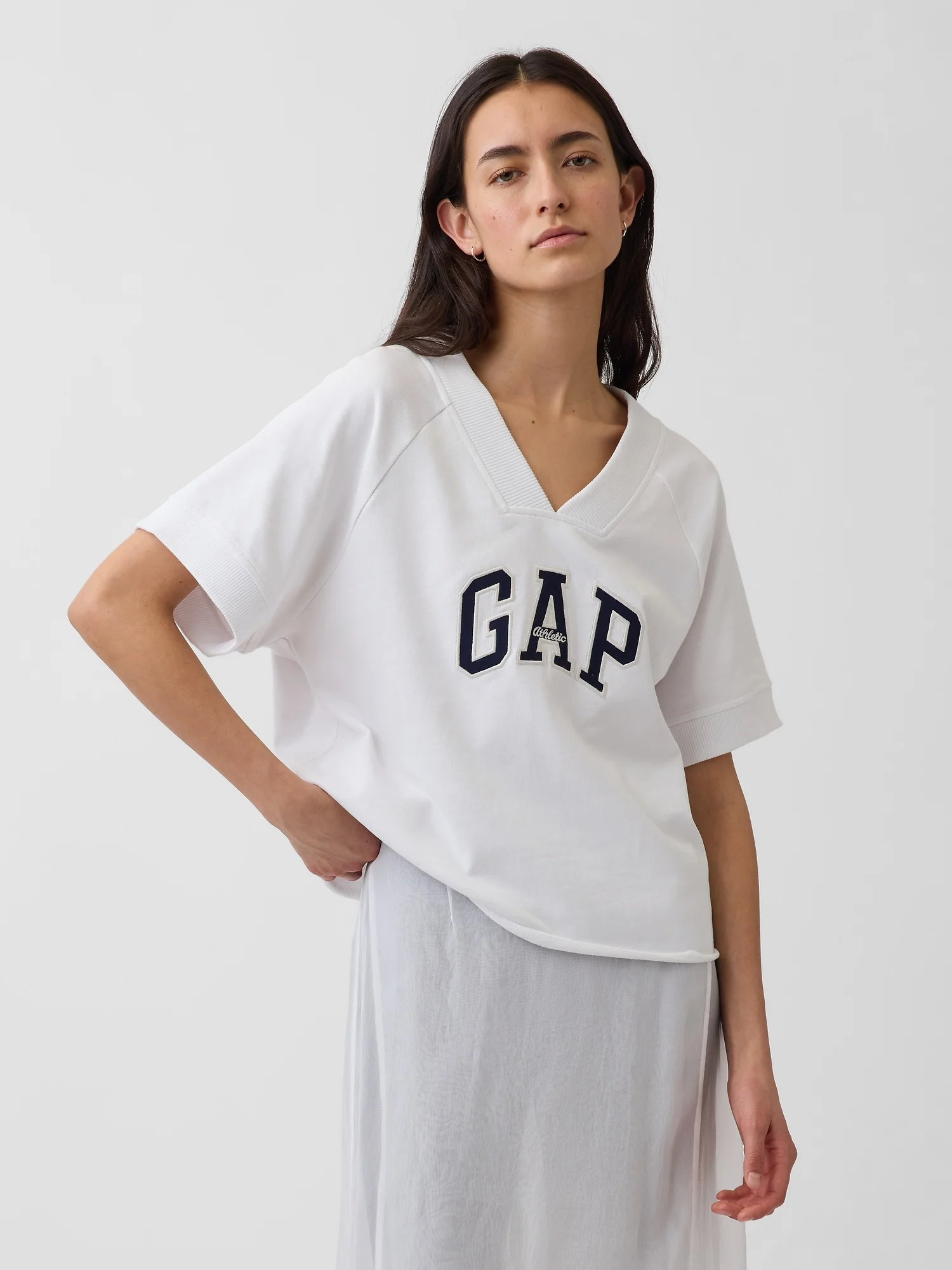 Φωτογραφία προϊόντος: GAP Γυναικείο Φούτερ Oversized από French Terry με Λογότυπο FRESH WHITE