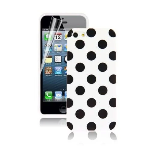 Φωτογραφία προϊόντος: Θήκη σιλικόνης White Black Dots για iPhone 5 /5s