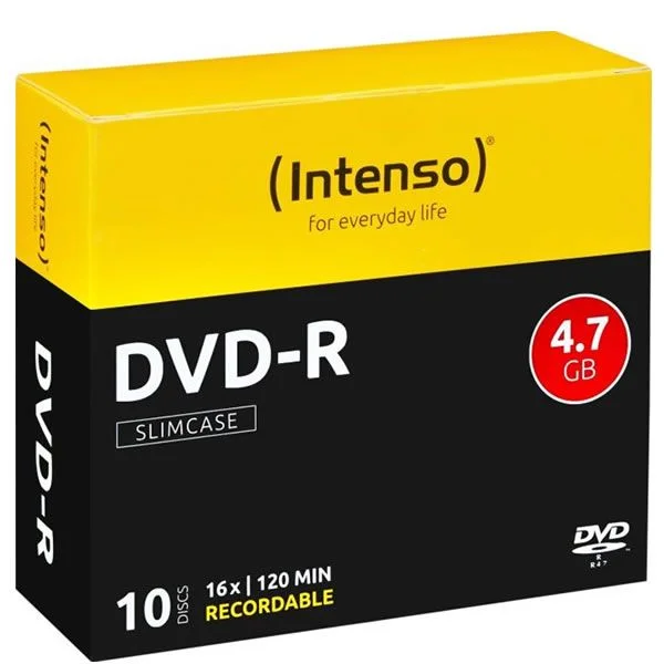 Φωτογραφία προϊόντος: Intenso DVD-R 4,7GB 16x Speed Slimcase 1x10 τμχ