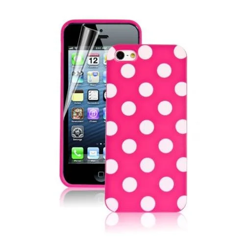 Φωτογραφία προϊόντος: Θήκη σιλικόνης Pink White Dots για iPhone 5 και 5s
