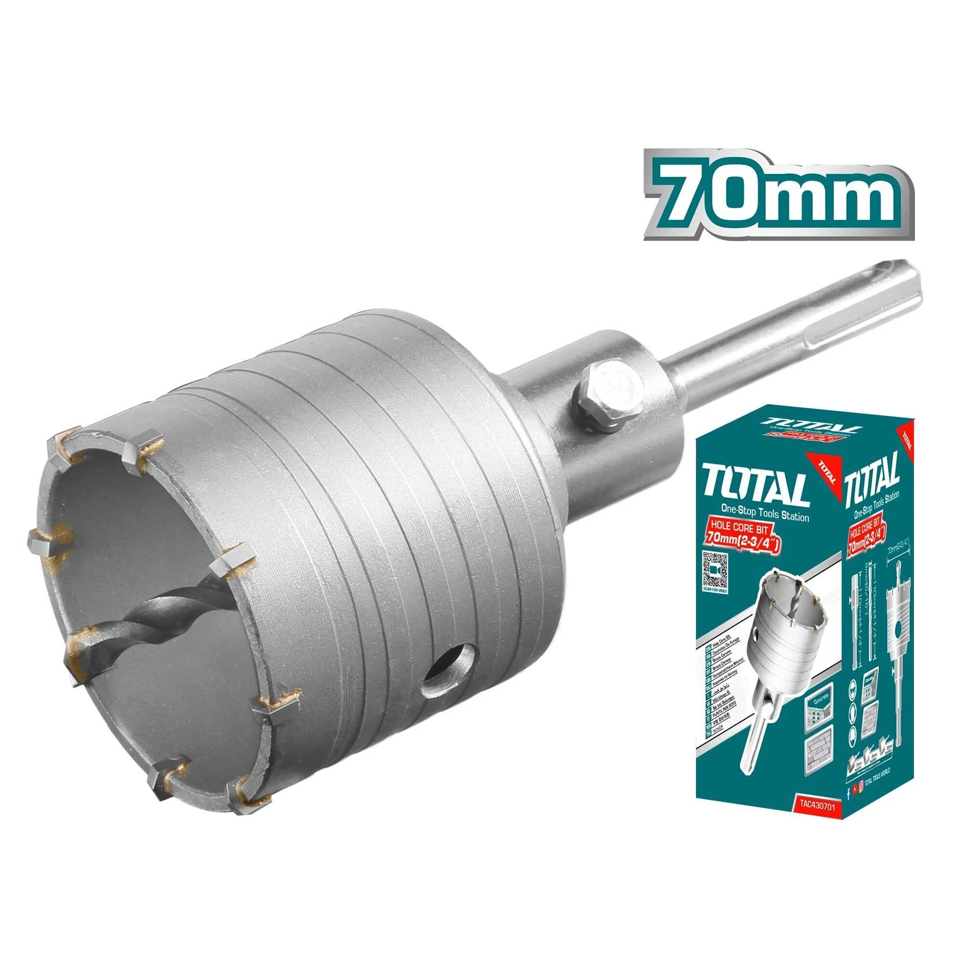 Φωτογραφία προϊόντος: TOTAL ΔΙΑΜΑΝΤΟΚΟΡΩΝΑ SDS-PLUS 70mm TAC430701
