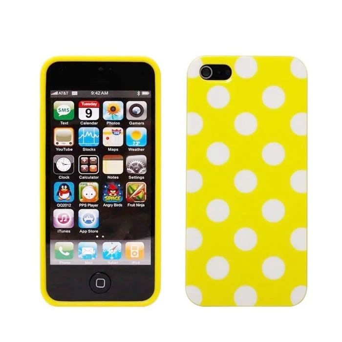 Φωτογραφία προϊόντος: Θήκη σιλικόνης Yellow White Dots για iPhone 5 /5s