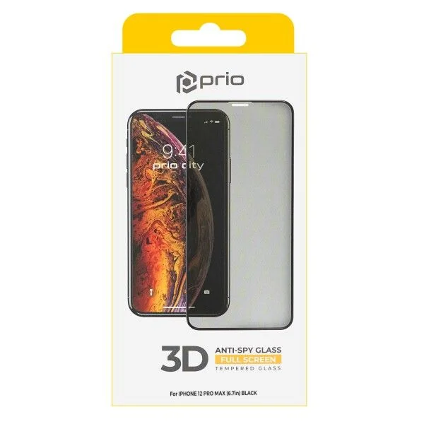 Φωτογραφία προϊόντος: Prio 3D Anti-Spy Tempered Glass for iPhone 12 Pro Max black