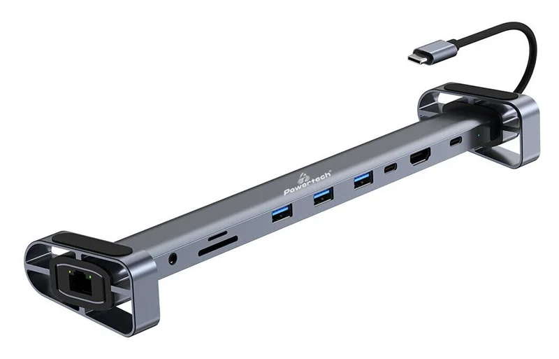 Φωτογραφία προϊόντος: POWERTECH docking station PTR-0152, 10 θυρών, βάση laptop, USB-C, γκρι
