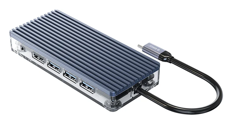 Φωτογραφία προϊόντος: ORICO docking station WB-11P, 11 θυρών, USB-C σύνδεση, 100W PD, 4K, γκρι