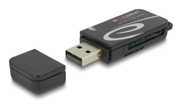 Φωτογραφία προϊόντος: DELOCK card reader 91602 για SD & micro SD, USB, 480Mbps, μαύρο