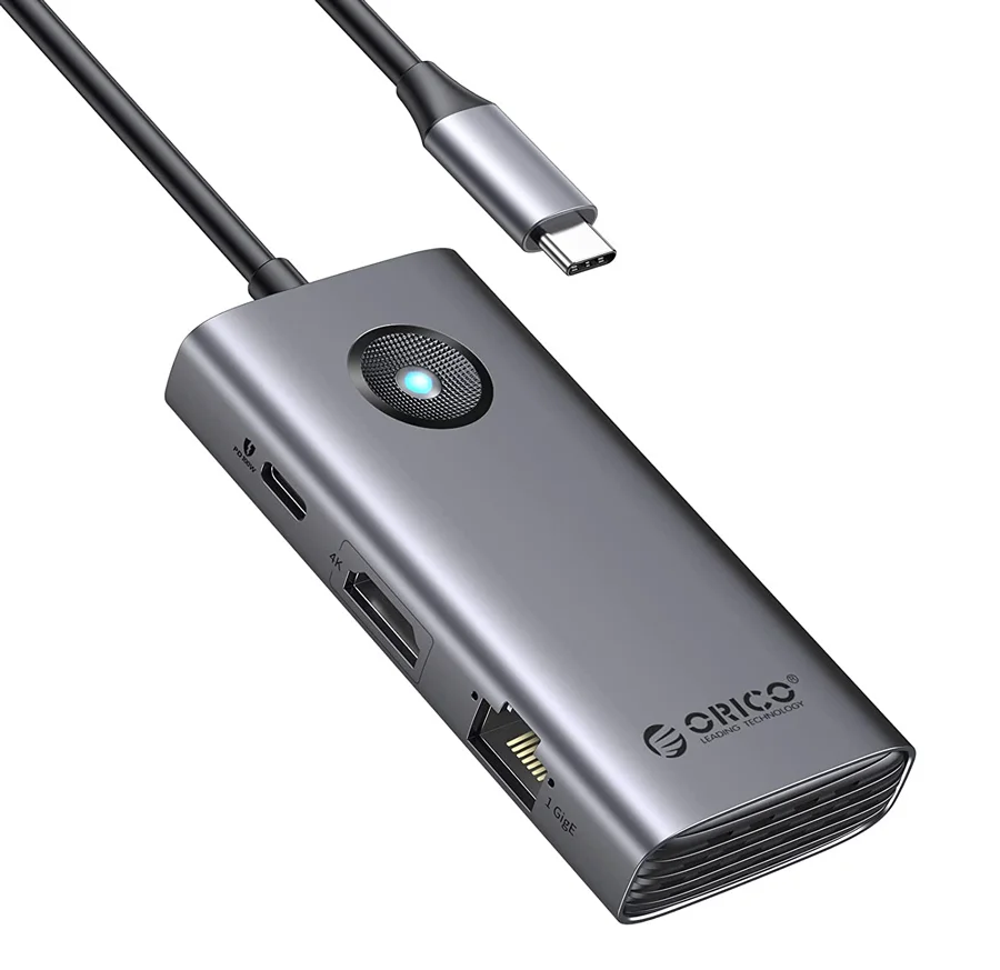 Φωτογραφία προϊόντος: ORICO docking station PW11-6PR, 6 θυρών, USB-C σύνδεση, 100W PD 4K, γκρι