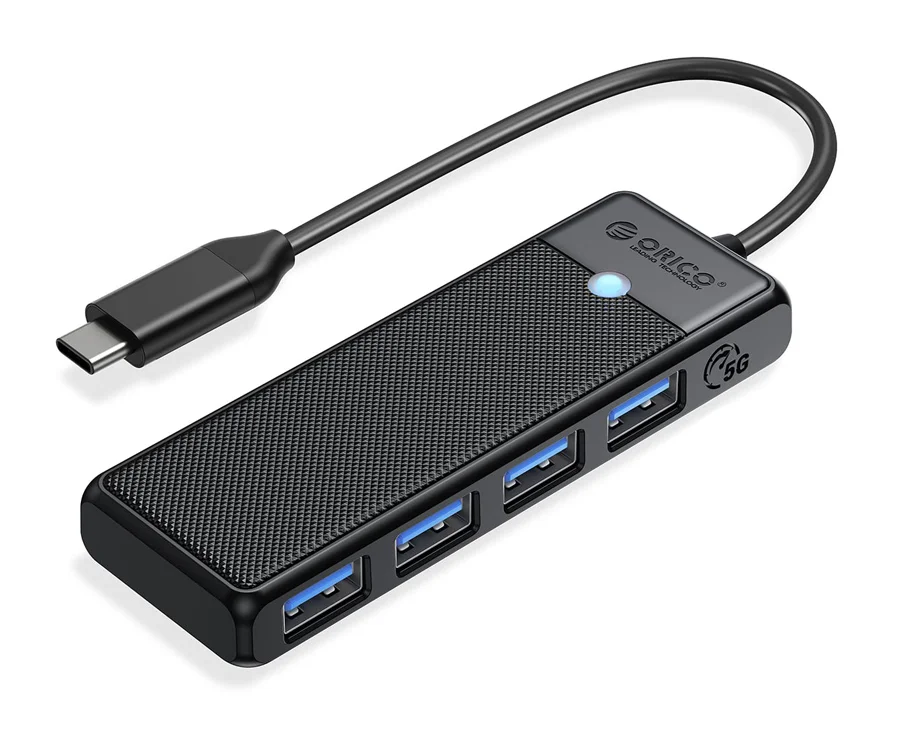 Φωτογραφία προϊόντος: ORICO USB hub PAPW4A-C3, 4x θυρών, 5Gbps, USB-C σύνδεση, μαύρο