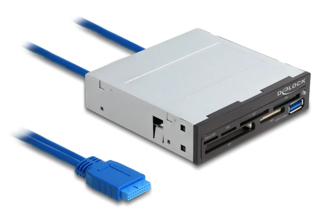 Φωτογραφία προϊόντος: DELOCK USB 19-pin card reader 91759, CF/SD/micro SD/xD/MS/M2/USB, 5Gbps