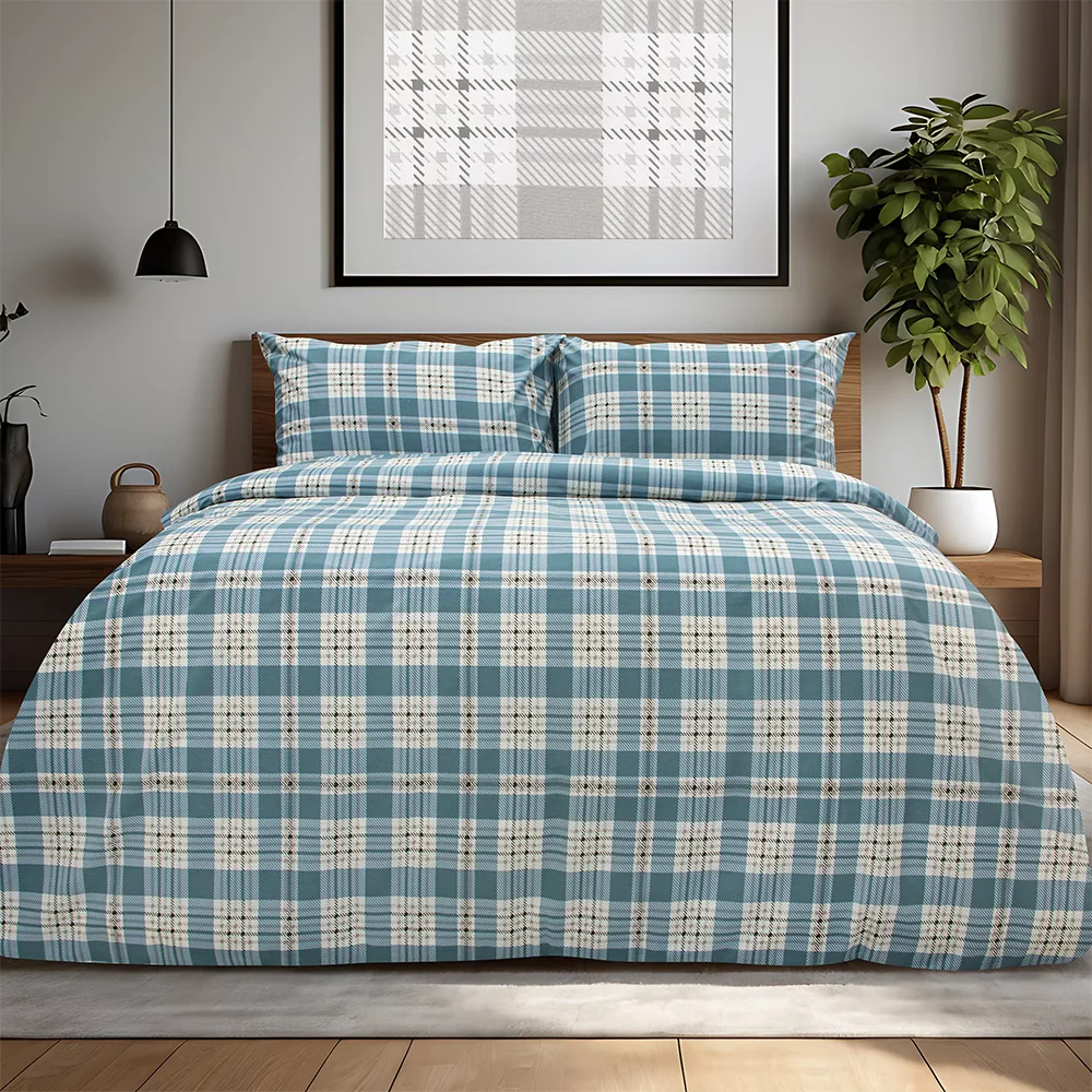 Φωτογραφία προϊόντος: Lino Home LINO Σετ Παπλωματοθήκη Υπέρδιπλη (225x245) Panier Μπλε