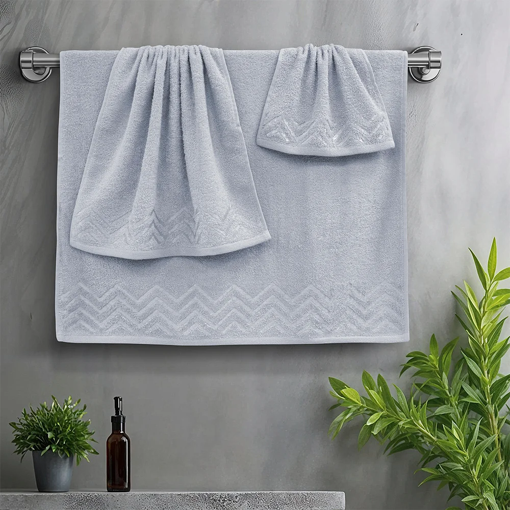 Φωτογραφία προϊόντος: Lino Home LINO Σετ πετσέτες 3τμχ (30x50,50x90,70x140) Wavie Ανοιχτό Γκρι