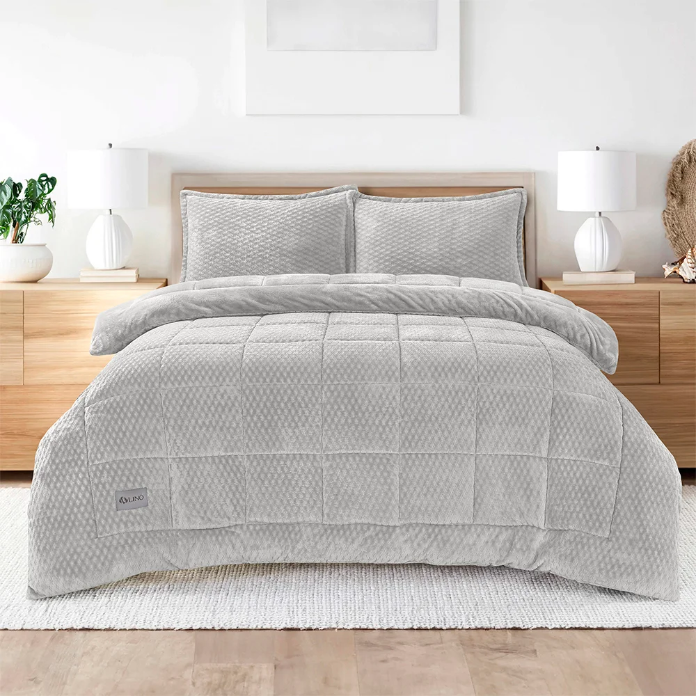 Φωτογραφία προϊόντος: Lino Home LINO Κουβερτοπάπλωμα Υπέρδιπλο (220x240) Lofti Ασημί