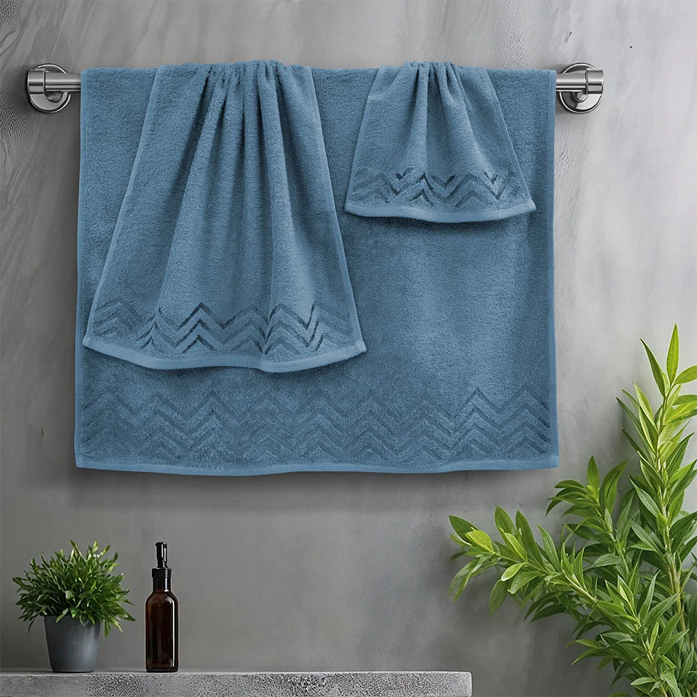 Φωτογραφία προϊόντος: Lino Home LINO Σετ πετσέτες 3τμχ (30x50,50x90,70x140) Wavie Πετρόλ