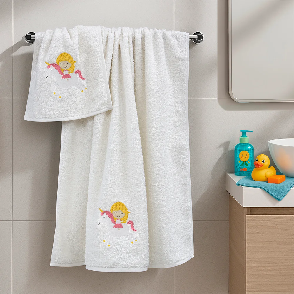 Φωτογραφία προϊόντος: Lino Home LINO Σετ Πετσέτες Παιδικές 2 τμχ (50x90,70x140) Corno Λευκό