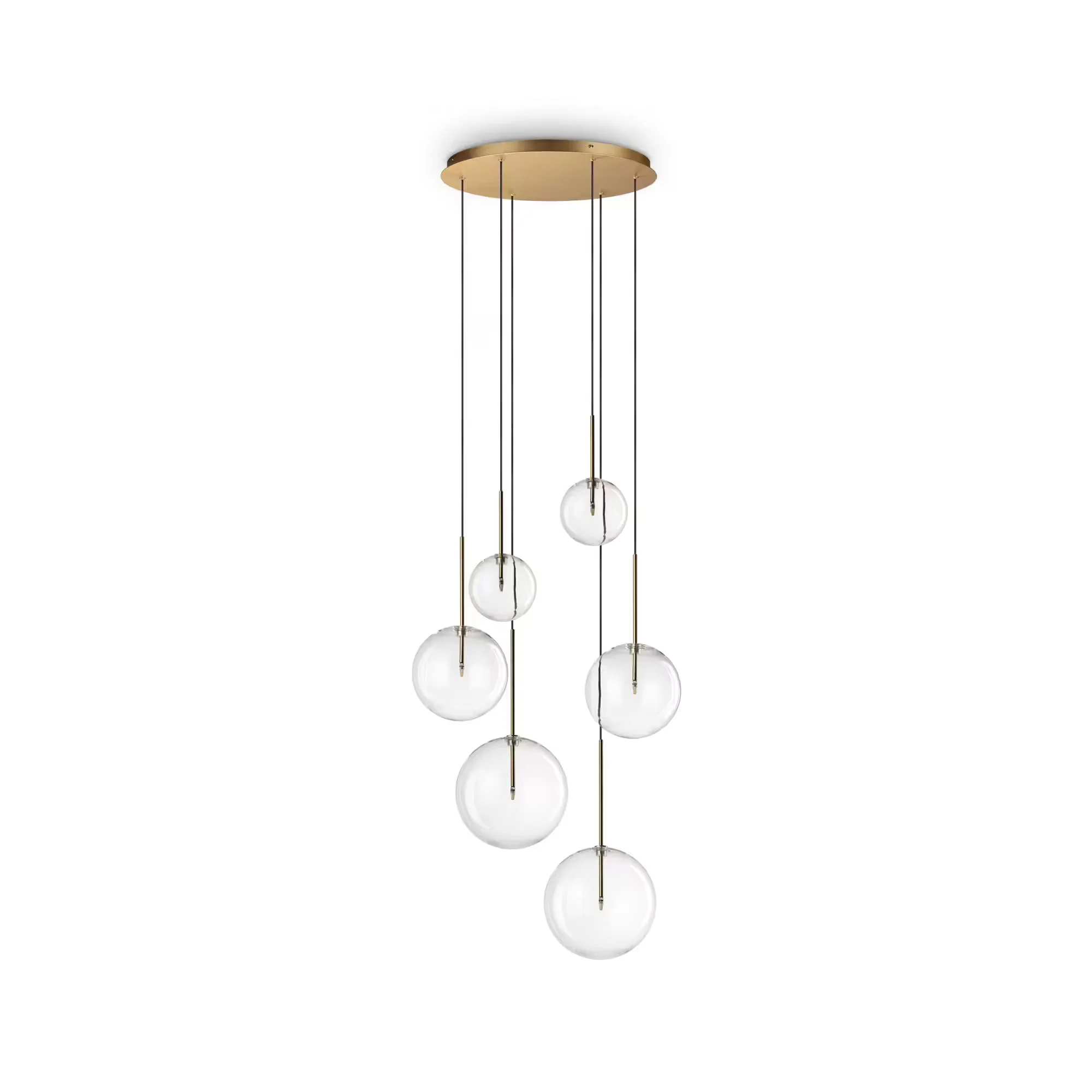 Φωτογραφία προϊόντος: Ideal lux Equinoxe sp6 φωτιστικό κρεμαστό Ορείχαλκος Διάφανο