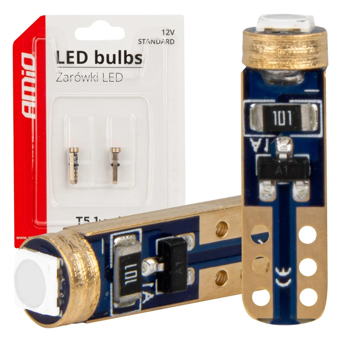 Φωτογραφία προϊόντος: AMIO ΛΑΜΠΑΚΙΑ T5 W1W 12V 1SMD LED ΠΡΑΣΙΝΑ AMIO - 2 ΤΕΜ. 03729/AM