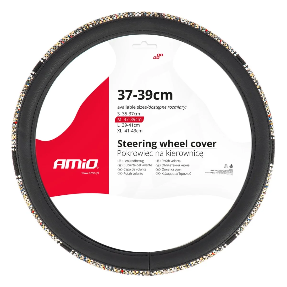 Φωτογραφία προϊόντος: AMIO ΚΑΛΥΜΜΑ ΤΙΜΟΝΙΟΥ SWC-59 (M) 37>39cm ΜΑΥΡΟ ΜΕ ΣΧΕΔΙΟ ΠΟΛΥΧΡΩΜΗ ΨΑΘΑ AMIO - 1 ΤΕΜ. 04169/AM
