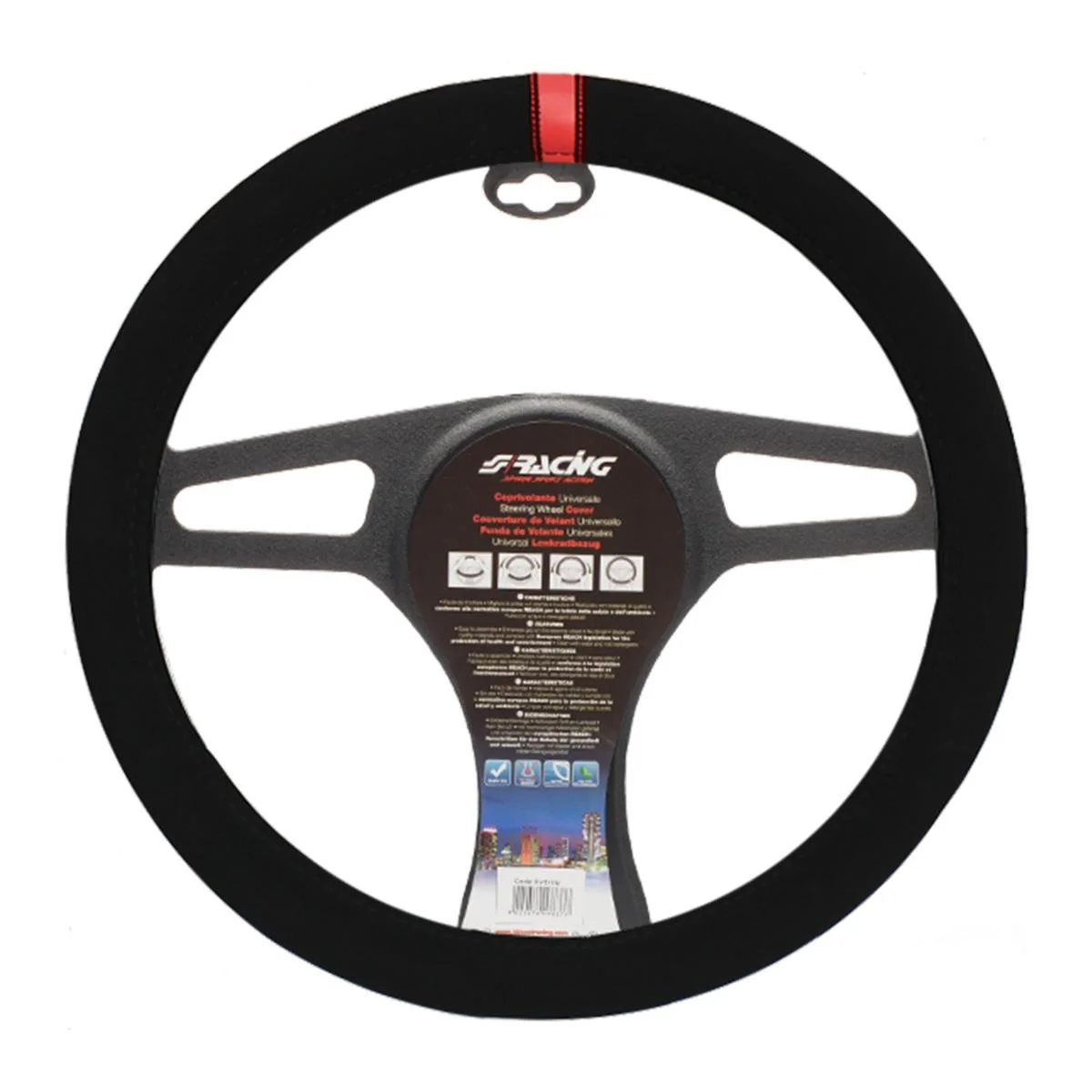 Φωτογραφία προϊόντος: Simoni Racing ΚΑΛΥΜΜΑ ΤΙΜΟΝΙΟΥ CARRERA LOOK RED ΜΑΥΡΟ ΜΕ ΚΟΚΚΙΝΗ ΡΙΓΑ 37>39cm SRCVT/27R