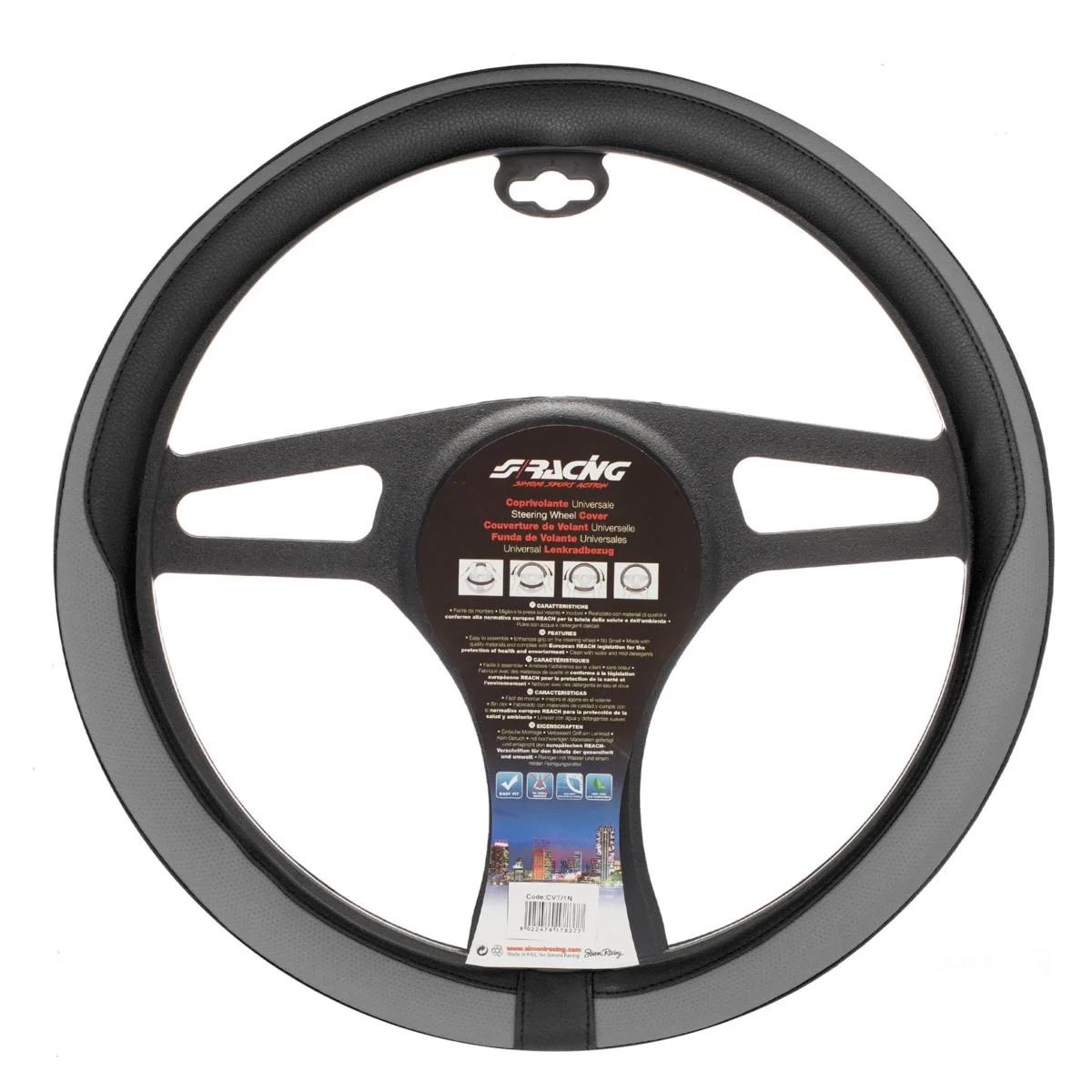 Φωτογραφία προϊόντος: Simoni Racing ΚΑΛΥΜΜΑ ΤΙΜΟΝΙΟΥ TIDY ΜΑΥΡΟ/ΓΚΡΙ 37>39cm SRCVT/43GR