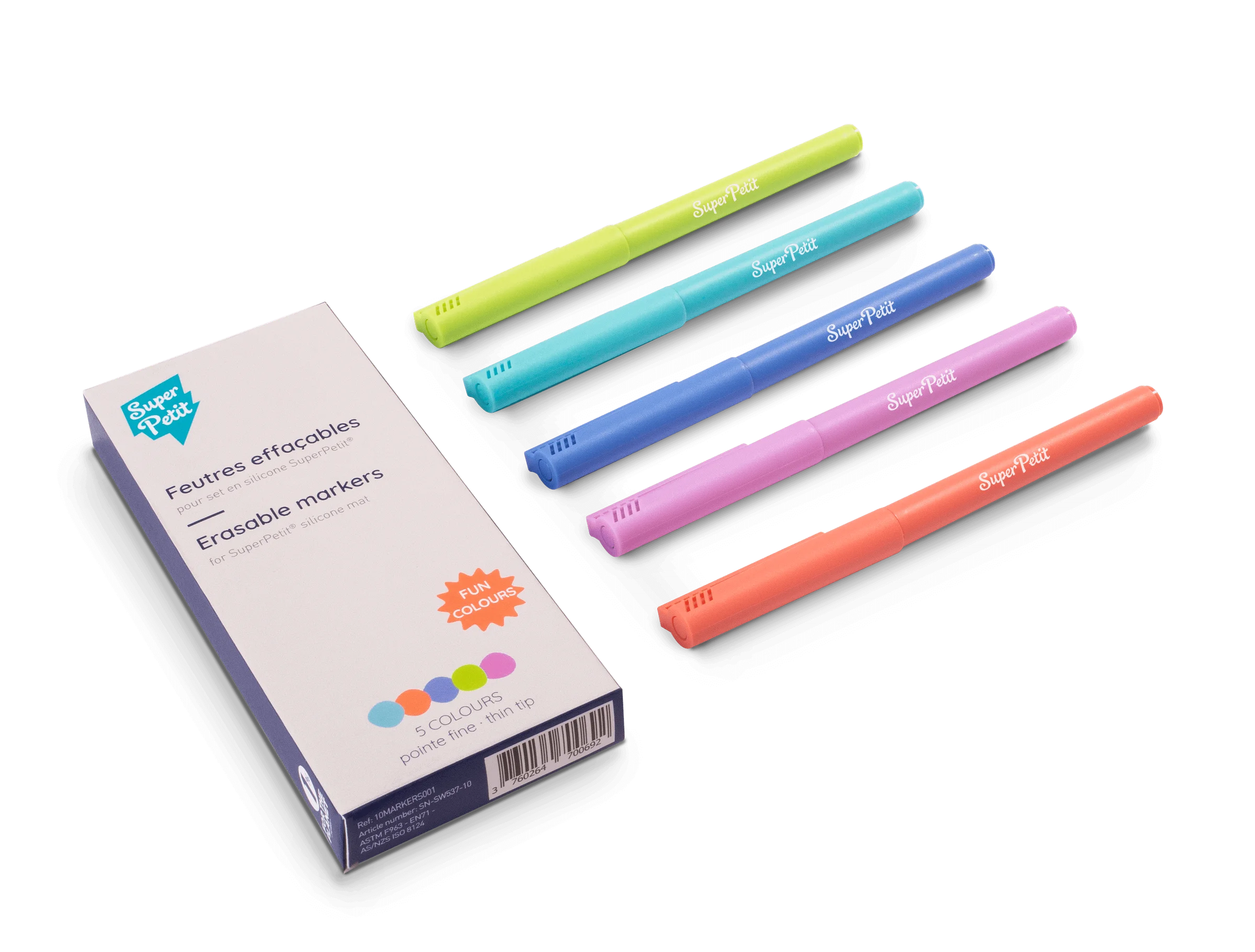 Φωτογραφία προϊόντος: SUPER PETIT Σετ 5 μαρκαδόροι washable με λεπτή μύτη