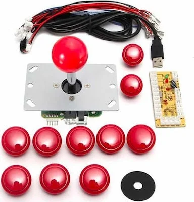 Φωτογραφία προϊόντος: DIY Arcade Game Controller USB Joystick Kit-Red