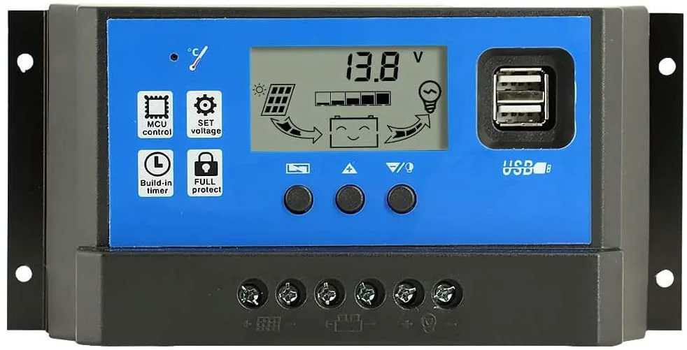 Φωτογραφία προϊόντος: PWM 60A Dual USB Solar Panel Battery Regulator Charge Controller 12V 24V