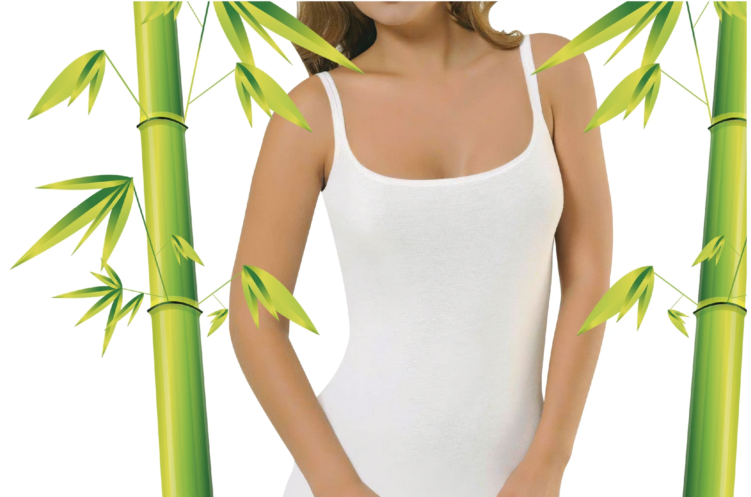 Φωτογραφία προϊόντος: Γυναικείο φανελάκι bamboo ριπ με μεσαία τιράντα