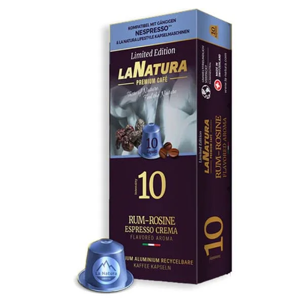 Φωτογραφία προϊόντος: La Natura Espresso Rum Raisin Aluminium 10 τμχ | Nespresso