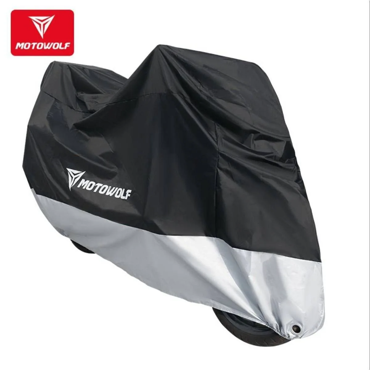 Φωτογραφία προϊόντος: OEM Motowolf Αδιάβροχη Χοντρή κουκούλα 210D μοτοσυκλέτας XXXL 265x105x125 cm – Μαύρο ασημί RA-60