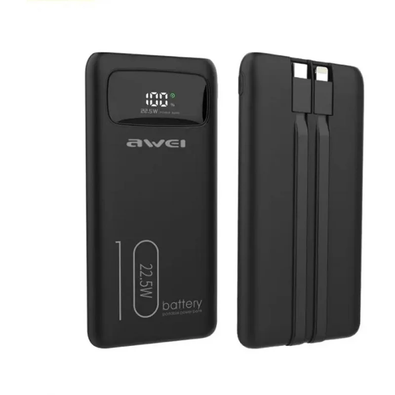 Φωτογραφία προϊόντος: OEM Power Bank 10000mAh 22.5W με Θύρα USB-Aμε Θύραμε Θύρα USB-A Quick Charge 3.0 Μαύρο Awei P168K