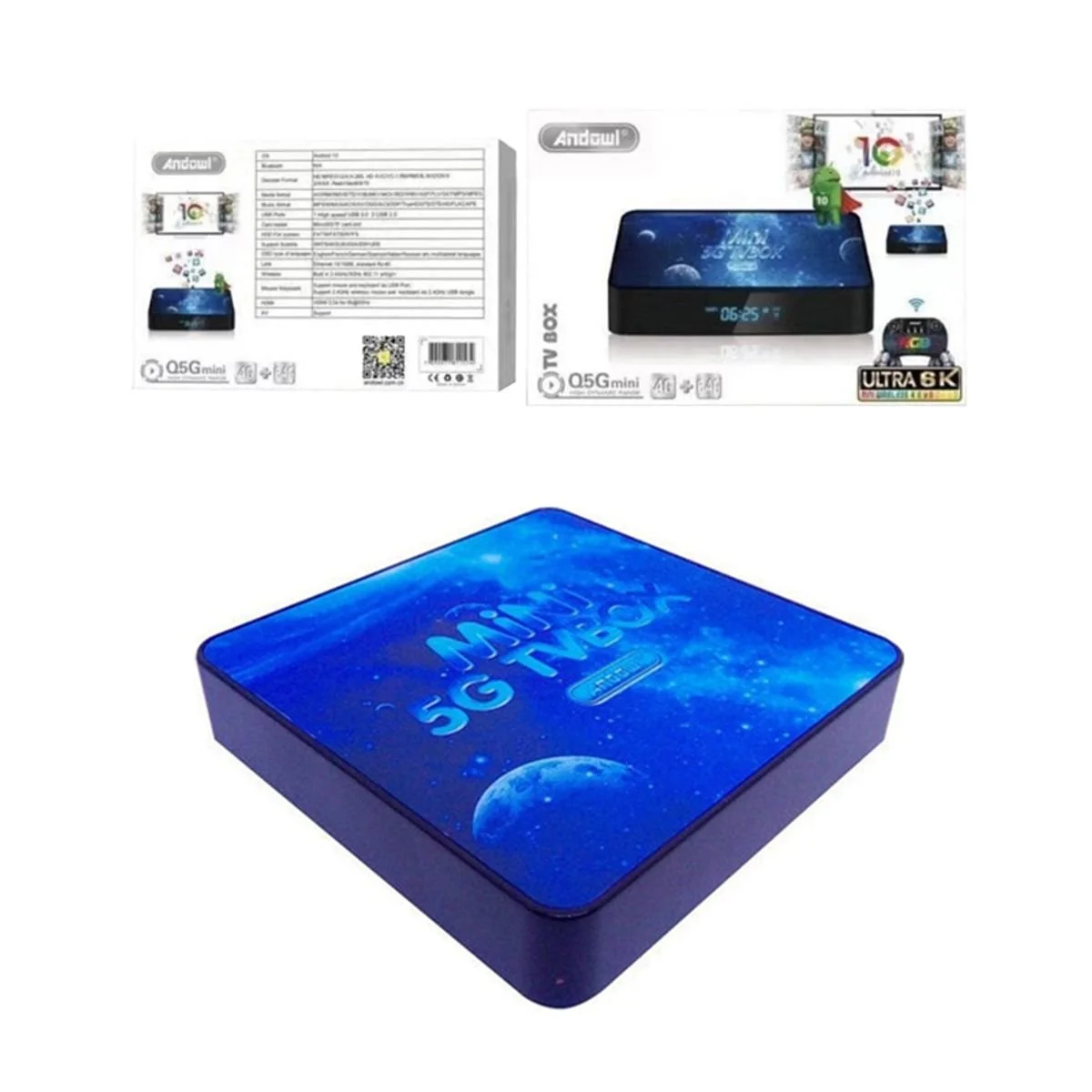Φωτογραφία προϊόντος: OEM Andowl TV Box Mini 4K UHD με WiFi USB 2.0 / USB 3.0 4GB RAM και 64GB Αποθηκευτικό Χώρο με Λειτουργικό Android 10.0 Q5G - TV Box...