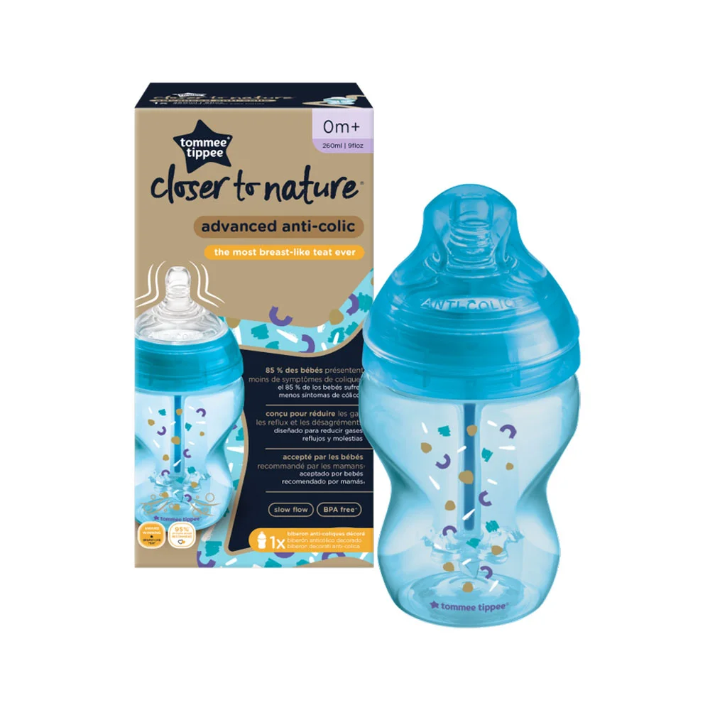 Φωτογραφία προϊόντος: Μπιμπερό Tommee Tippee Advanced Anti-Colic Μικρής Ροής 260ml 0m+ Blue