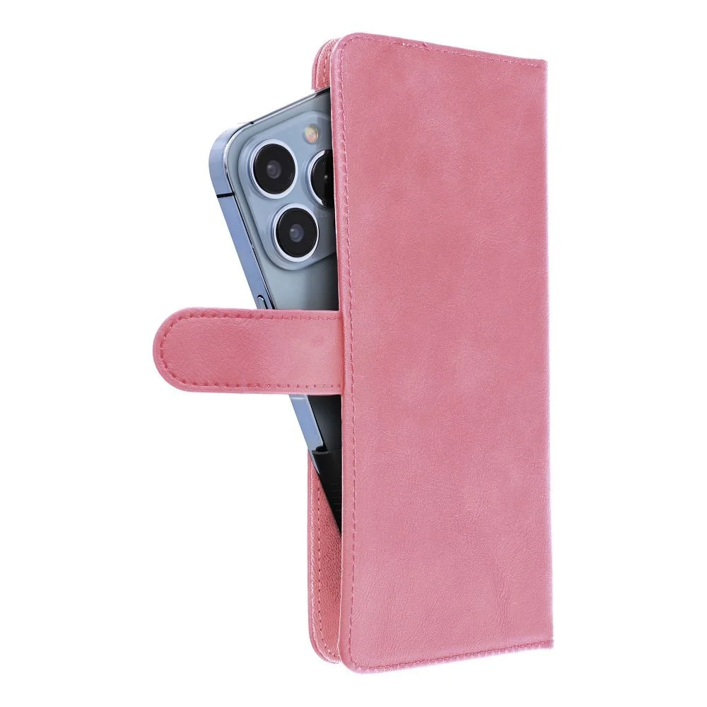 Φωτογραφία προϊόντος: . Universal book case COMMON size S for IPHONE 12 / 13 / SAMSUNG S6 / A5 2016 / XCOVER 4 / S22 / HUAWEI P8 2017 pink