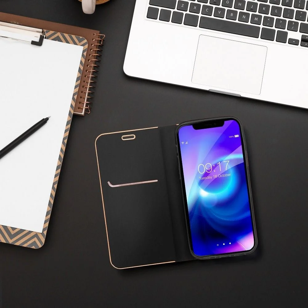 Φωτογραφία προϊόντος: . LUNA Book Gold for HUAWEI P Smart 2019 black