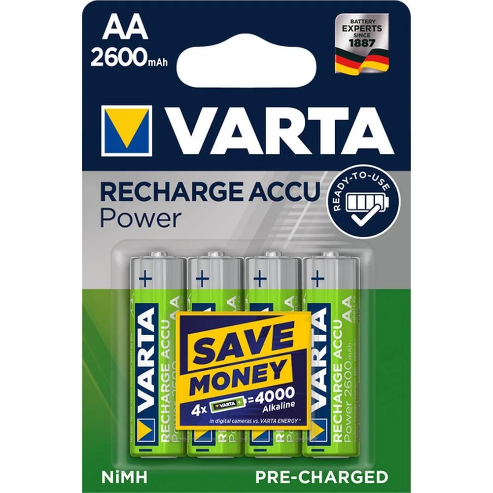 Φωτογραφία προϊόντος: . VARTA rechrgeable battery R6 (AA) 2600 mAh Accu Power 4 pcs