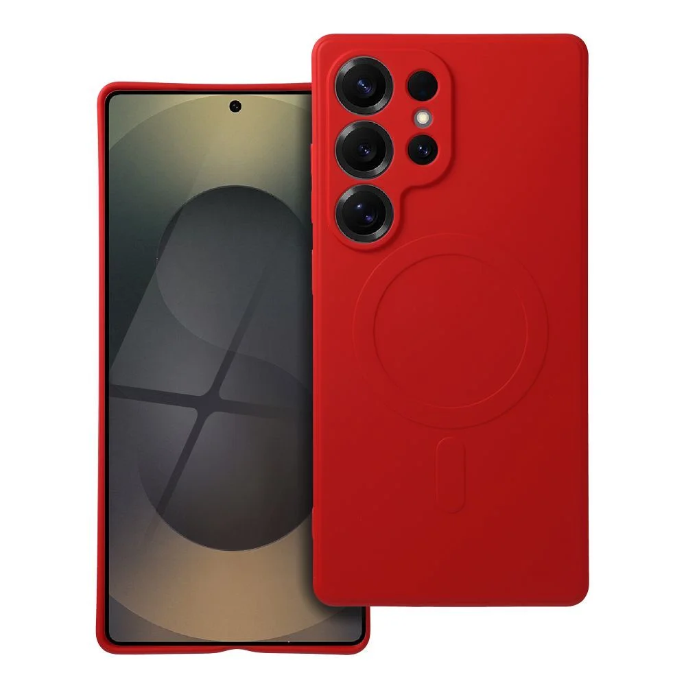 Φωτογραφία προϊόντος: . SILICONE MAG COVER case compatible with MagSafe for SAMSUNG S25 Ultra red