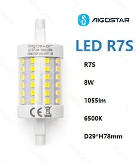 Φωτογραφία προϊόντος: OEM Λάμπα LED για Ντουί R7S 8W 1055LM 78mm Θερμό Λευκό 3000K Aigostar 520135 - Aigostar