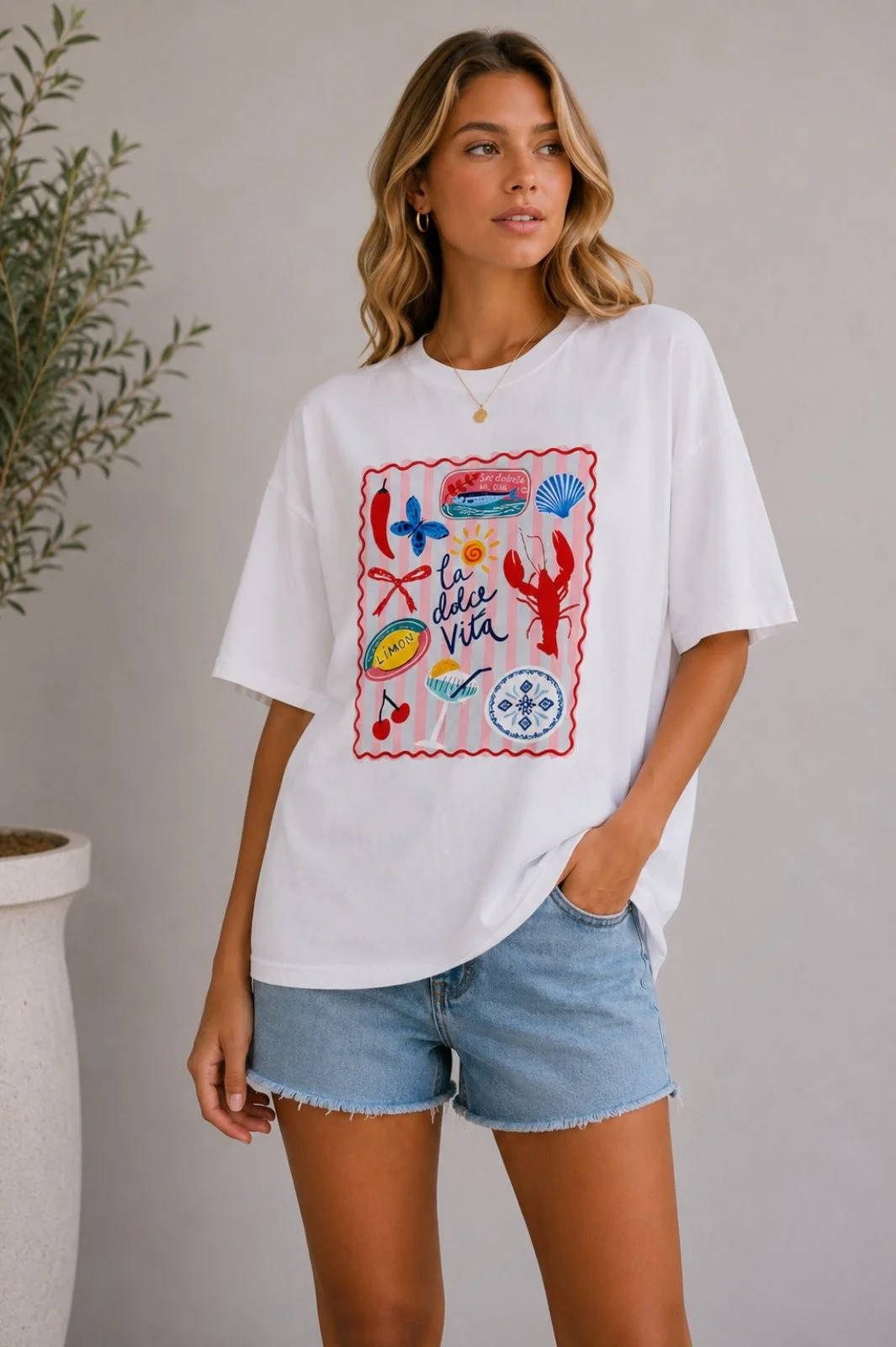 Φωτογραφία προϊόντος: ELUNA Lobster Graphic Oversized T-Shirt