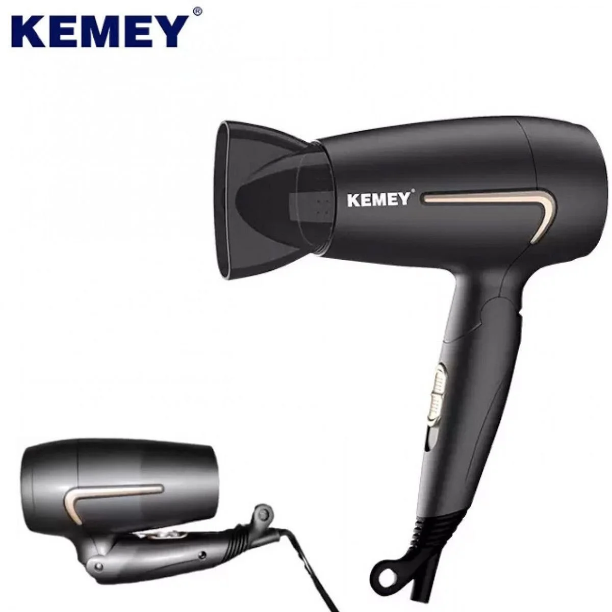 Φωτογραφία προϊόντος: OEM Kemei Πιστολάκι Μαλλιών Ταξιδίου 1800W KM-6834