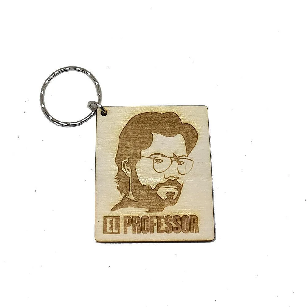 Φωτογραφία προϊόντος: Ξύλινο μπρελόκ La casa de papel El Professor Κωδ.:8263