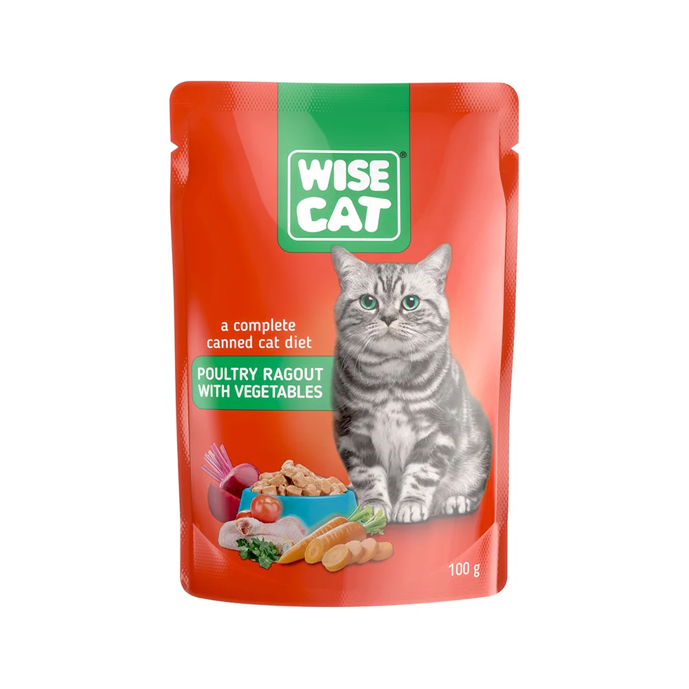 Φωτογραφία προϊόντος: WISE CAT POULTRY RAGOUT WITH VEGETABLES 100gr