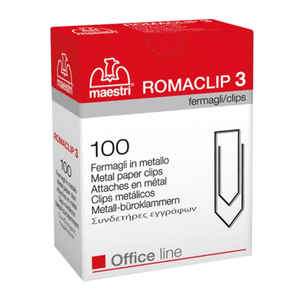 Φωτογραφία προϊόντος: Συνδετήρες romaclip Ν.3 100 τεμάχια