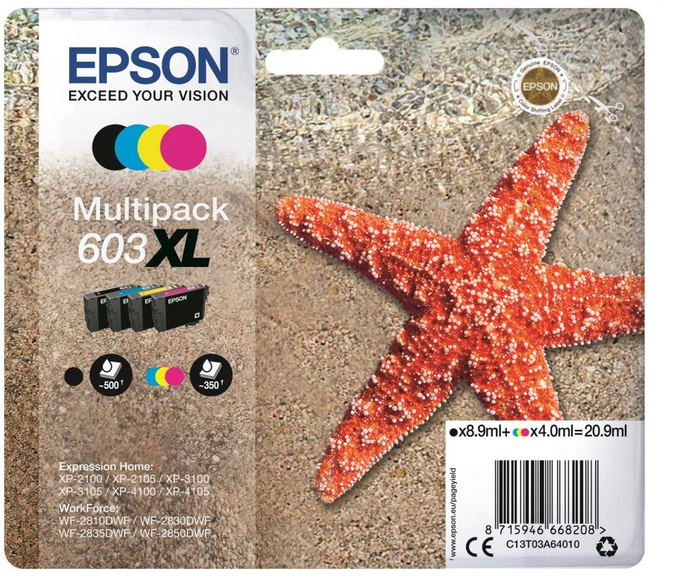 Φωτογραφία προϊόντος: ΜΕΛΑΝΙ EPSON 603XL Multi Pack (C13T03A640)