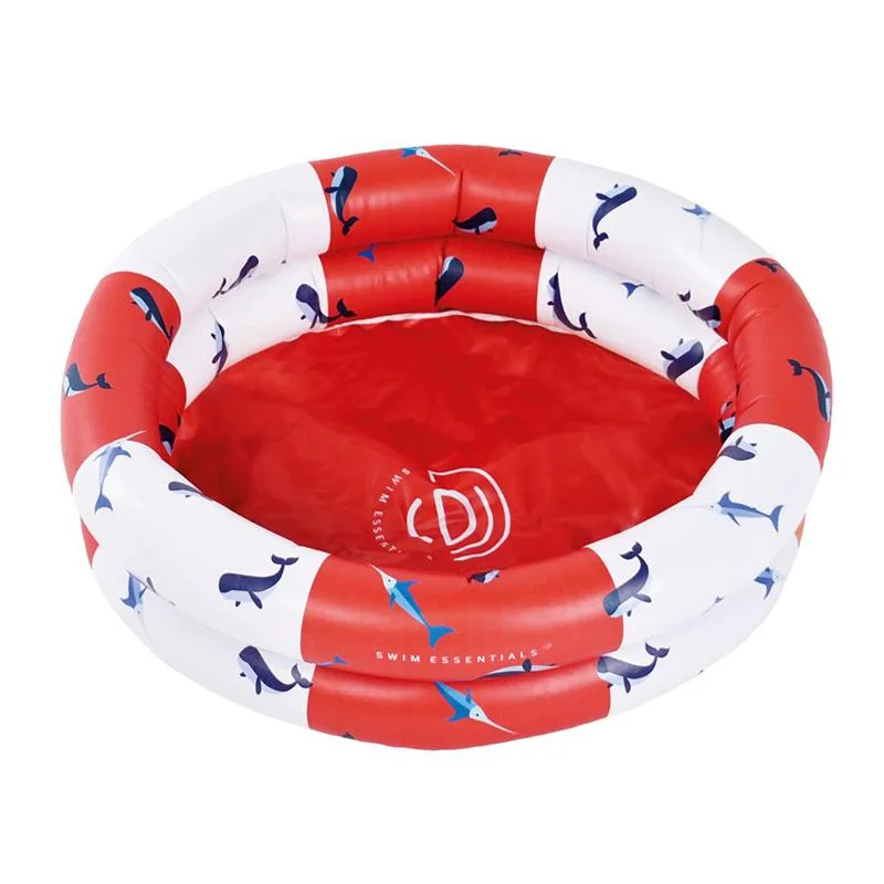 Φωτογραφία προϊόντος: Swim Essentials: Φουσκωτή πισίνα 60εκ. με δύο αεροθαλάμους για μωρά από 0 μηνών - "Red-White Whale"