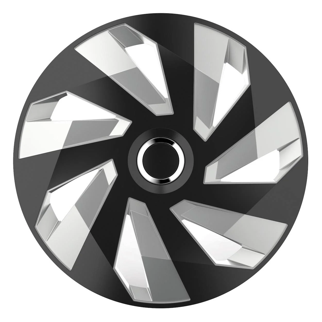 Φωτογραφία προϊόντος: ΤΑΣΙ 16" HUBCAP VECTOR RC SILVER BLACK AMiO- 4 ΤΕΜ.